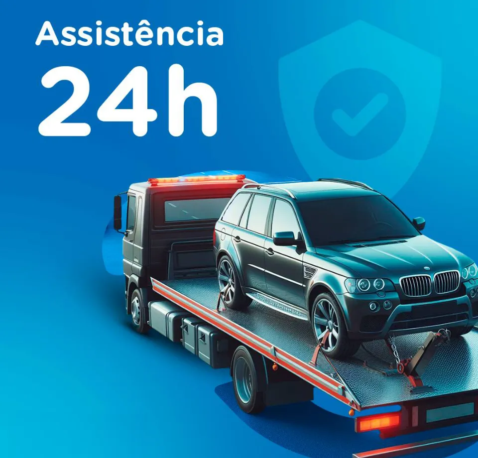 Assistência 24h: guincho plataforma transportando um carro